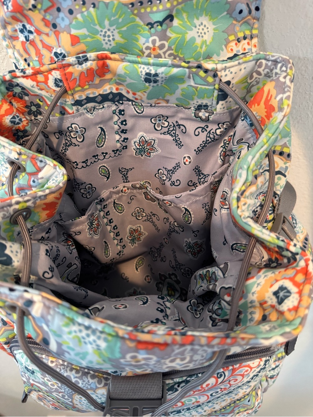 Vera Bradley Utility Backpack Citrus Paisley Print - Picture 8 of 11